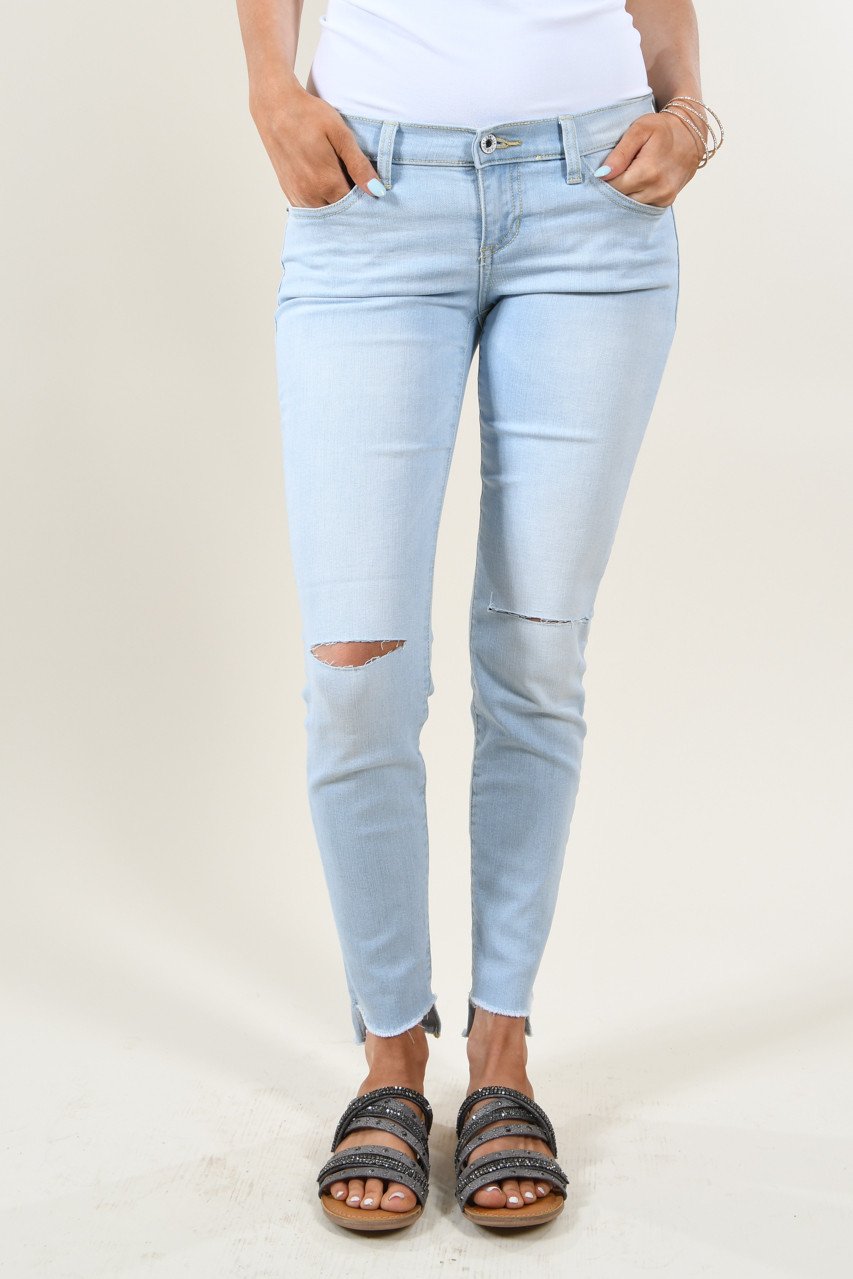 Sneak Peek Light Wash Knee Distressed Jeans