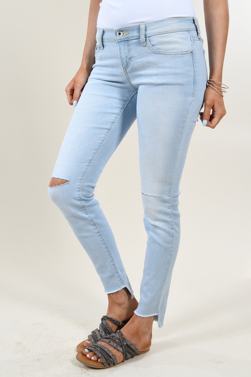 Sneak Peek Light Wash Knee Distressed Jeans