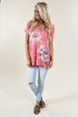 Mauve Floral Criss Cross Top