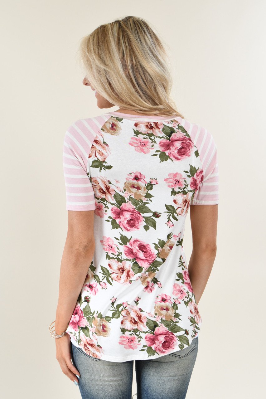All For Your Pink Floral Top