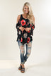 Black Floral Off the Shoulder Top