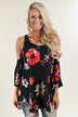 Black Floral Off the Shoulder Top
