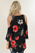 Black Floral Off the Shoulder Top