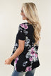 Black Floral Criss Cross Top