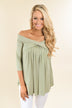 Be My Love 3/4 Top ~ Spring Green