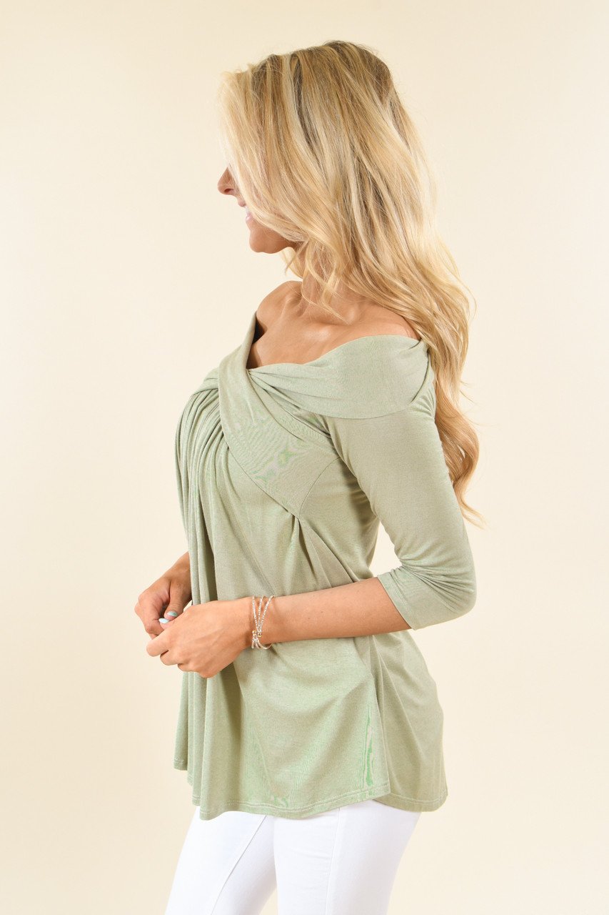 Be My Love 3/4 Top ~ Spring Green