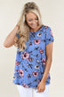 Masterpiece Floral Top ~ Blue