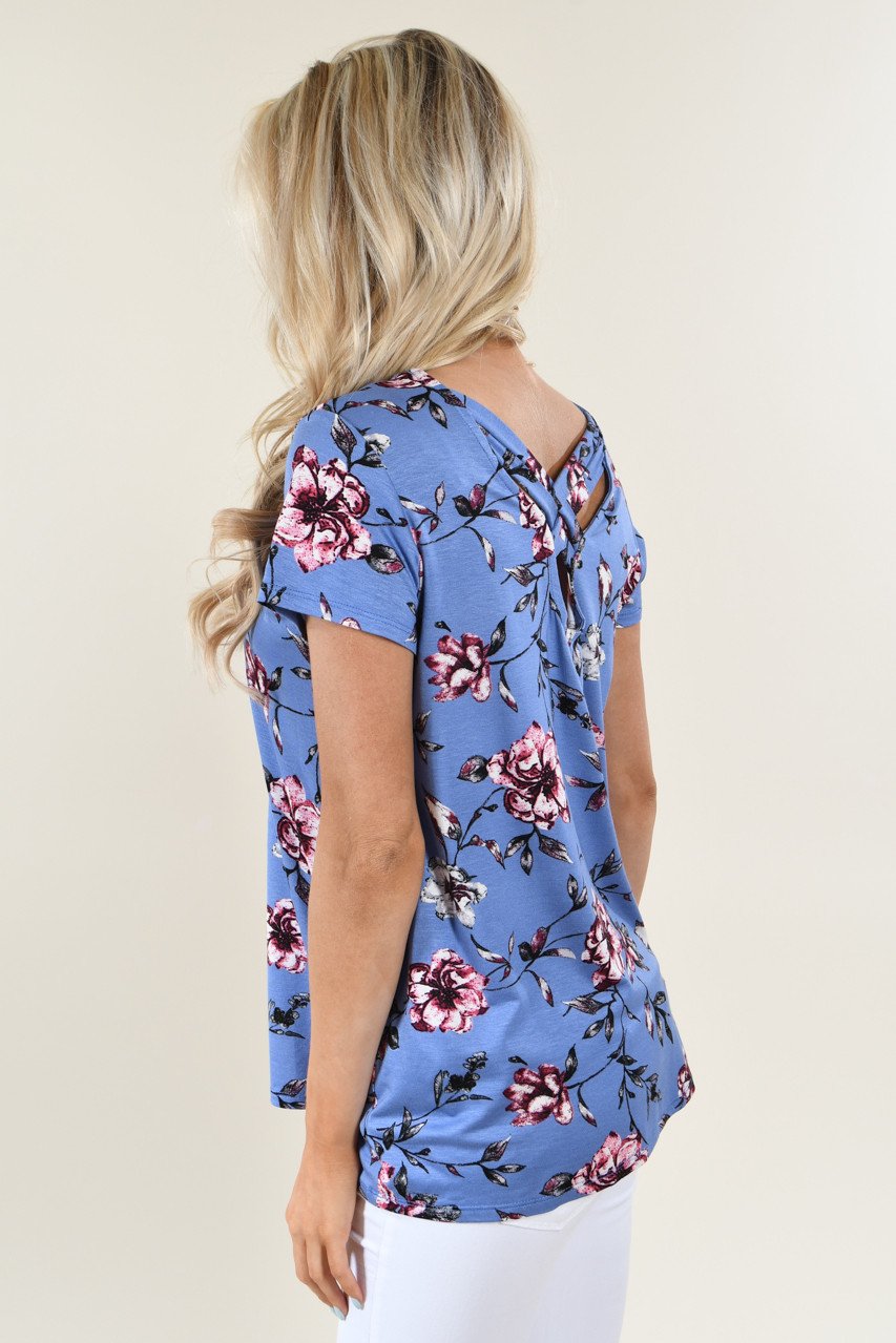 Masterpiece Floral Top ~ Blue