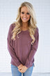 You Make My Dreams Sweater Top ~ Soft Plum