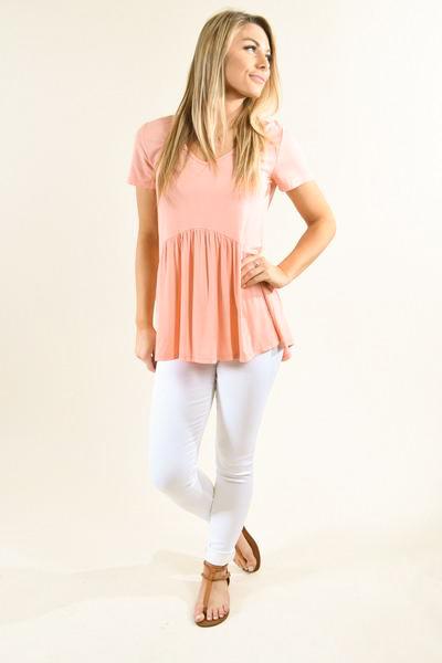 Be My Baby Top ~ Light Coral