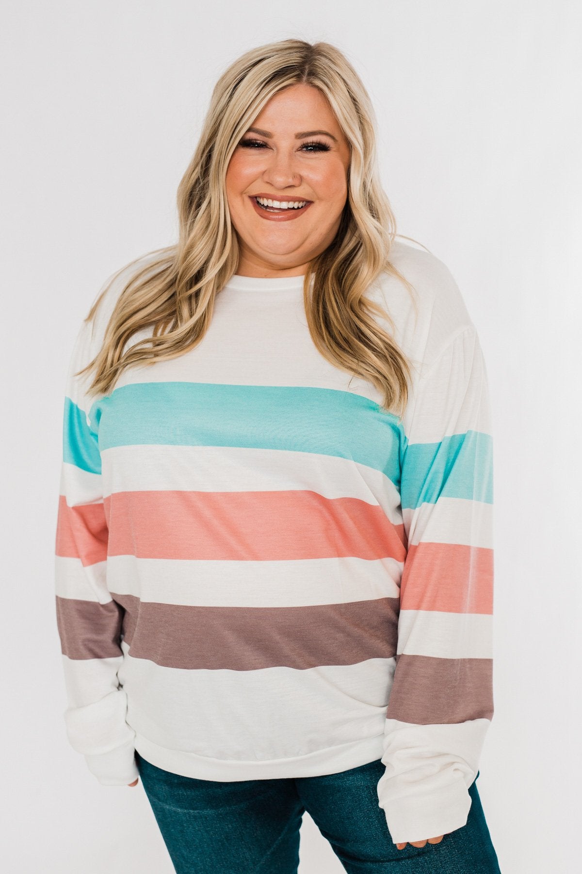 Have Some Fun Striped Pullover Top- Ivory
