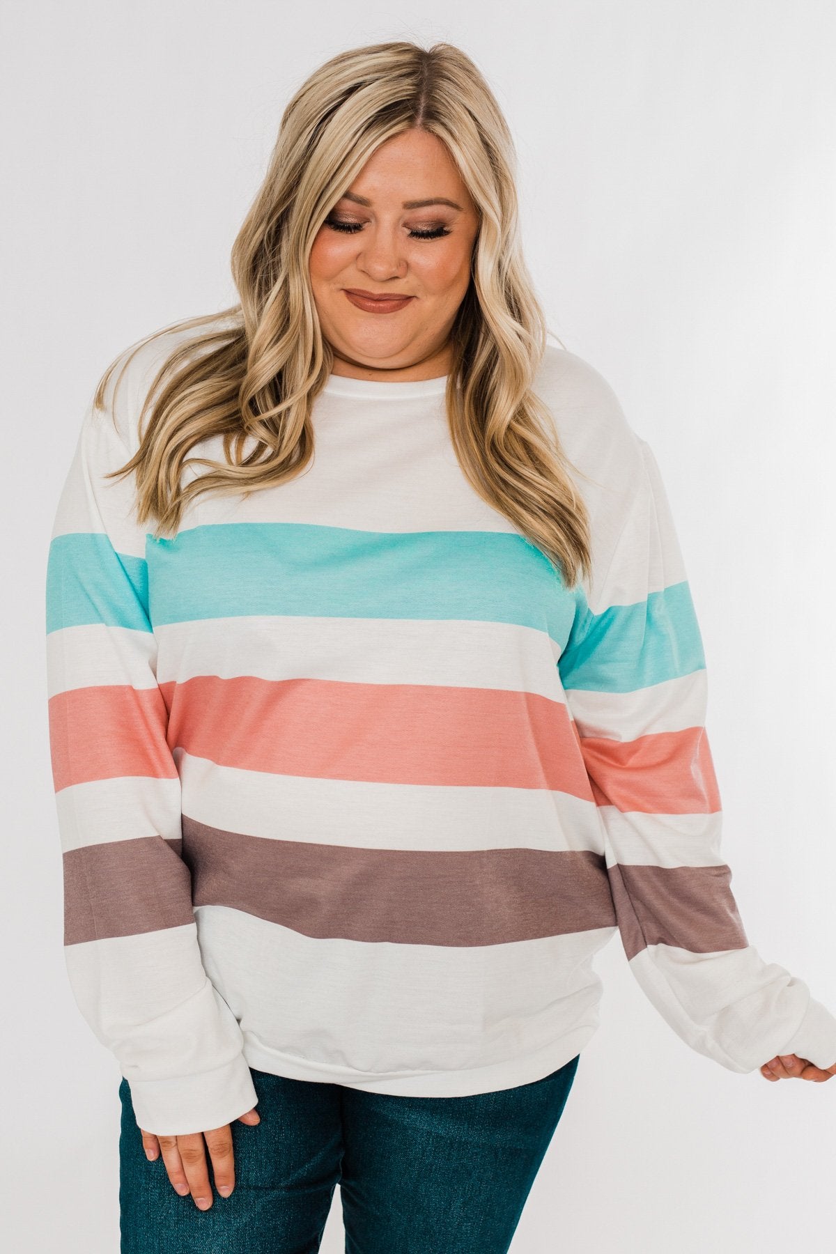Have Some Fun Striped Pullover Top- Ivory