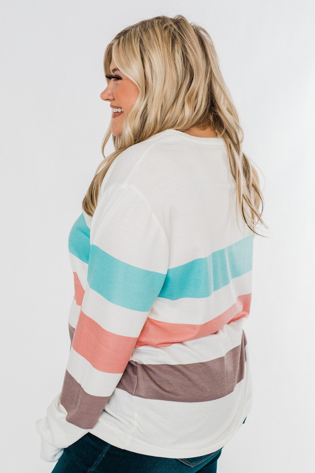 Have Some Fun Striped Pullover Top- Ivory