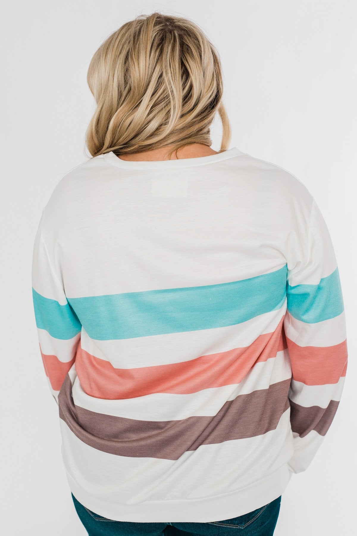 Have Some Fun Striped Pullover Top- Ivory