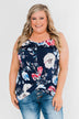 Floral Watercolor Delight -  Pink, Ivory, & Navy