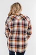 You've Got Me Hooked Flannel Top- Navy & Rust