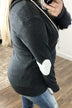 Heart Elbow Patch Half-Zip Ampersand- Charcoal
