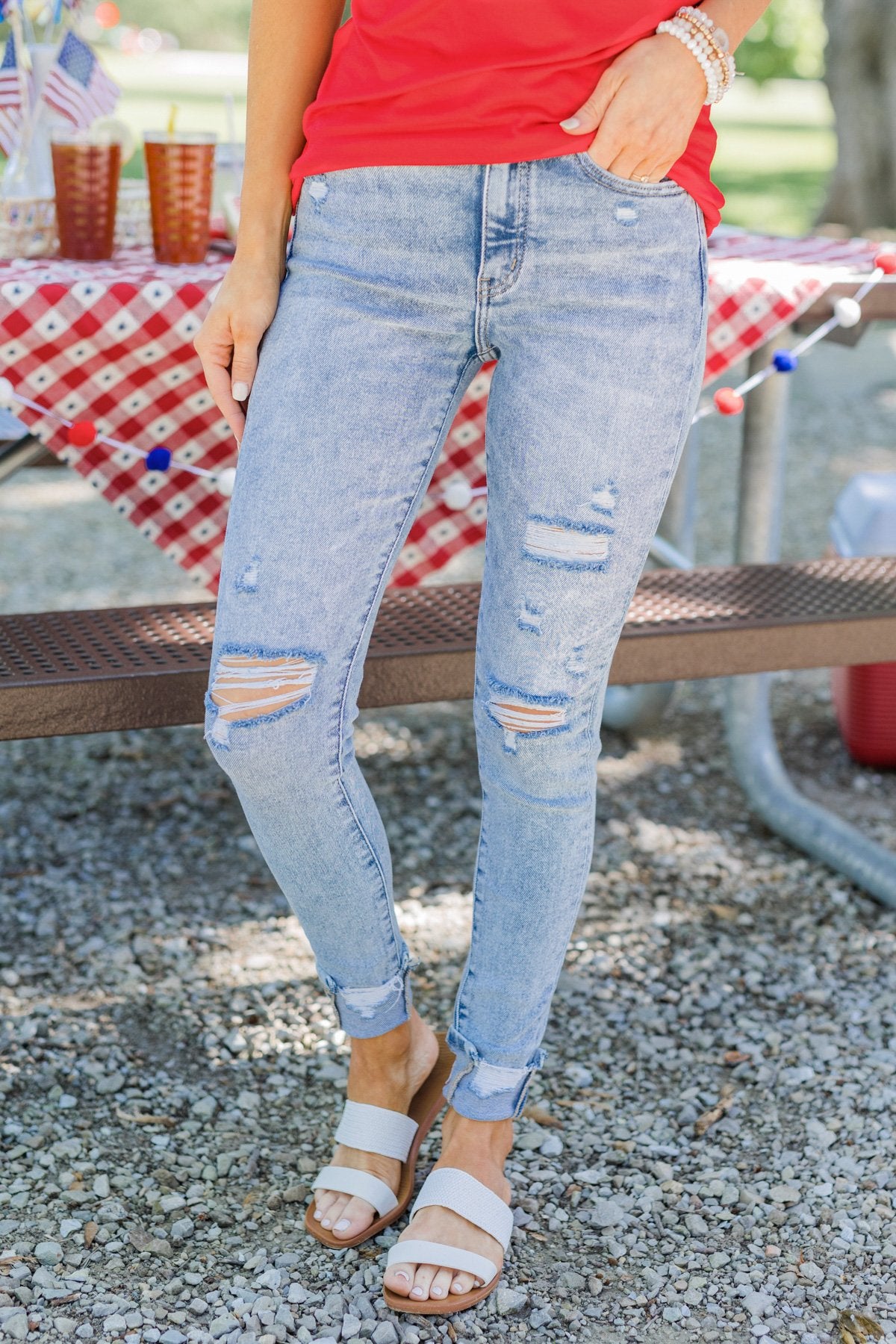 KanCan Distressed Skinny Jeans- Hayden Wash