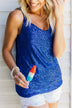Dance Through The Night Sequin Tank Top- Royal Blue