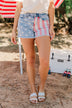 Judy Blue Frayed Hem Shorts- USA Flag Print