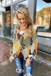 Wandering Free Printed Blouse- Olive Tones