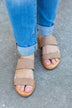 Soda Allie Slip On Sandals- Natural
