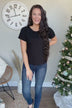 Just Another Chance Knit Top- Black