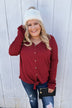 Thermal Button Knot Top- Red