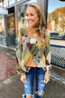 Wandering Free Printed Blouse- Olive Tones