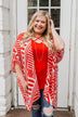 Radiant in Red Short Sleeve Kimono- Ivory