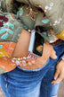 Beaded Watch Band- Gold, Ivory, & Peach