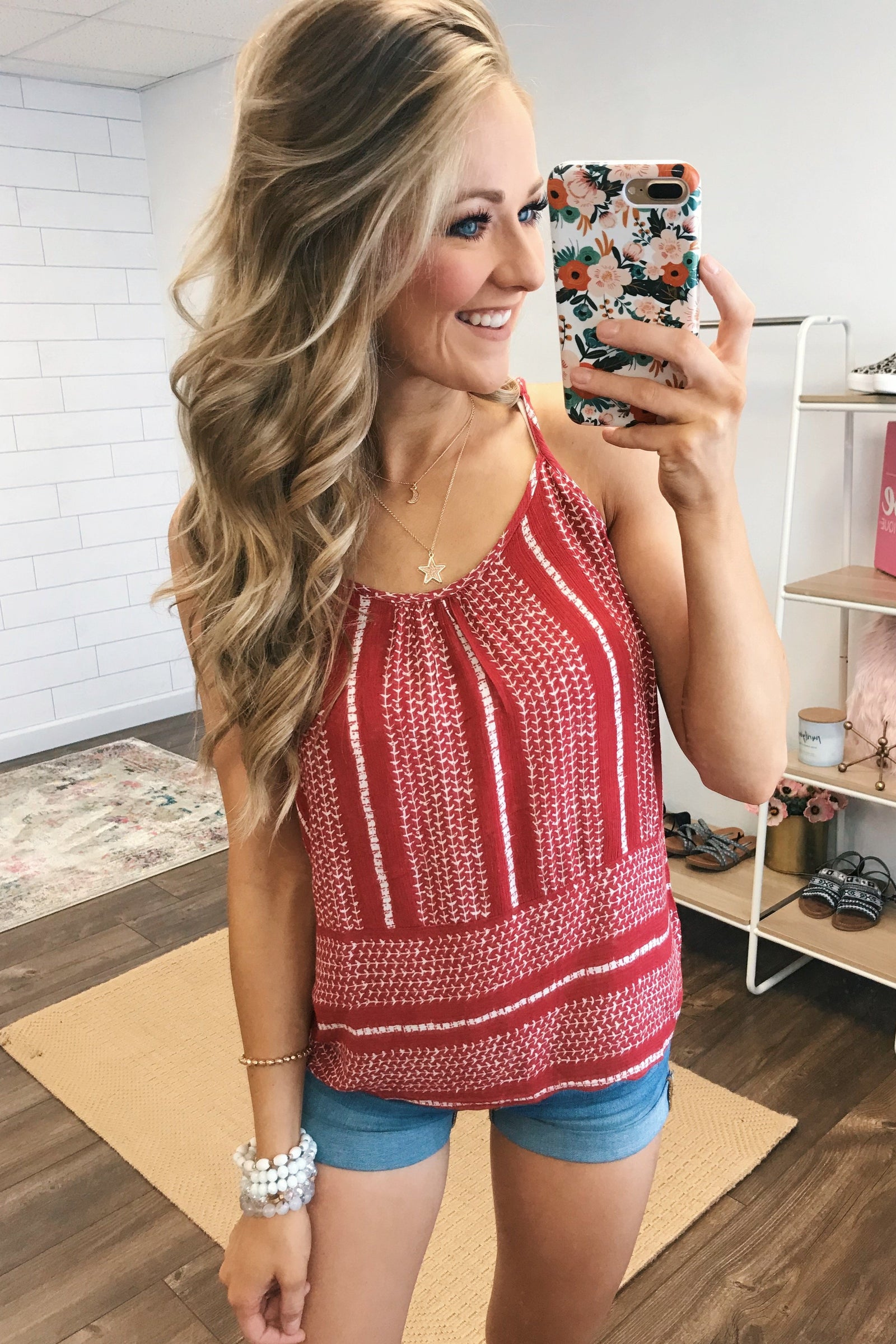 Amazed by Beauty Shift Tank Top- Raspberry Red