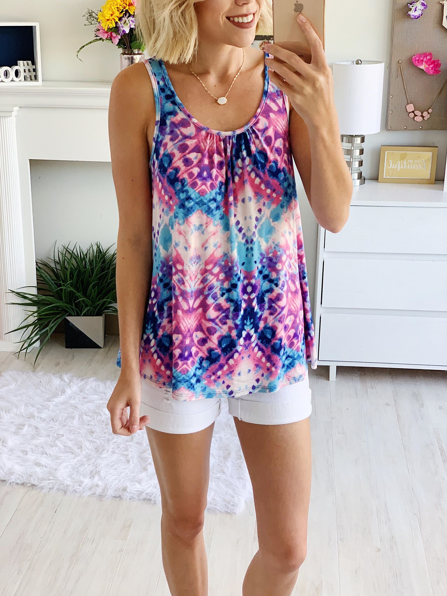 Painting The Sky Watercolor Tank Top- Multi Color