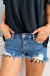 KanCan Distressed Leopard Pocket Shorts