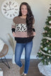 Wonderful World Knit Sweater- Brown, Beige, Mocha & Black