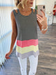 Double Strap Color Block Tank Top- Multi-Colored