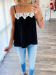 I Hold On Spaghetti Strap Tank Top- Black