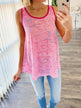 Multi-Colored Star Tank Top- Pink