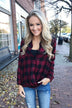 Knot Your Type Buffalo Plaid Top- Deep Red