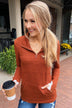 Pulse Exclusive Quarter Zip Pullover- Rust