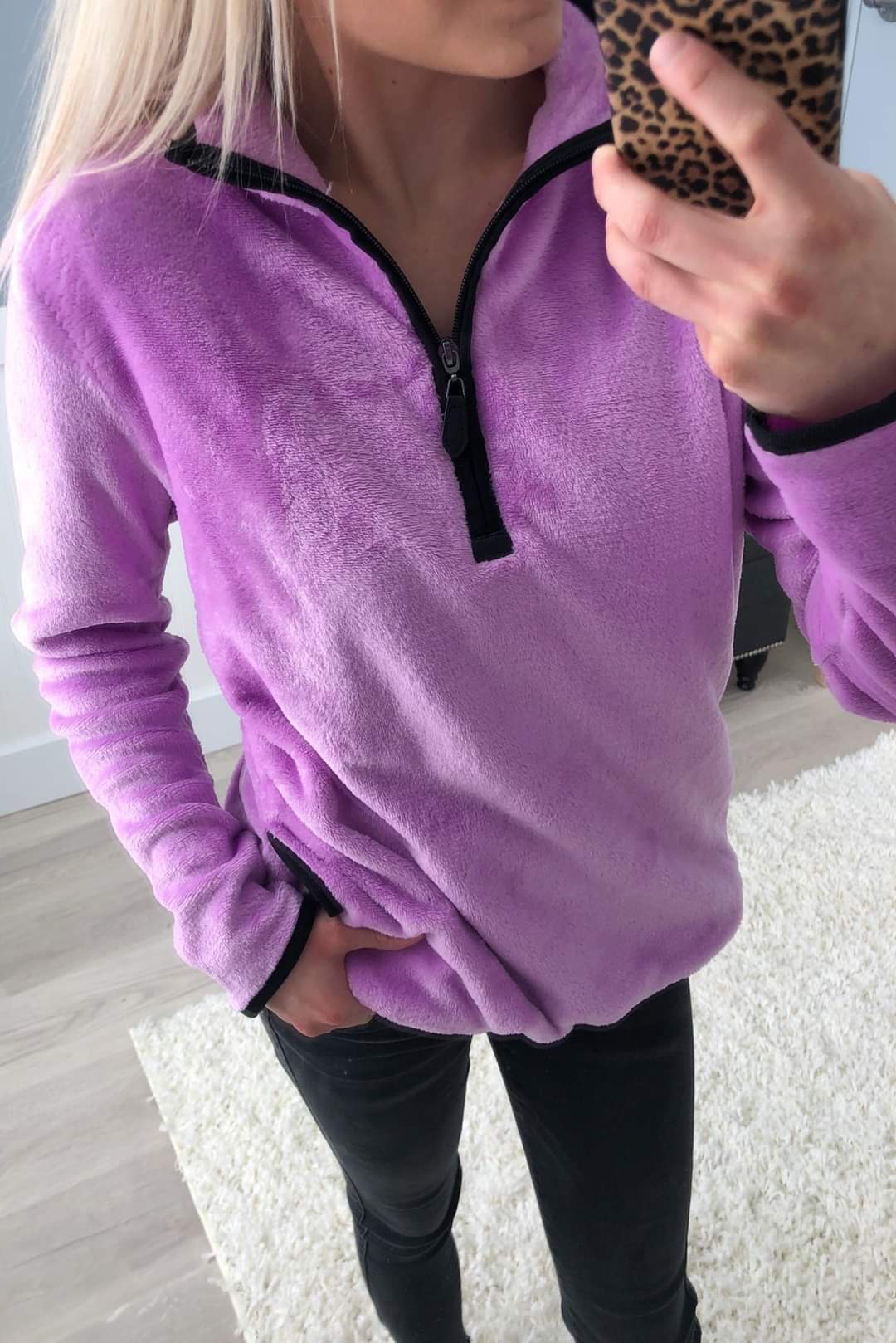 Pulse Exclusive 1/4 Zip Sherpa- Dark Lilac