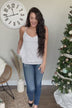 Dance Through The Night Sequin Tank Top- White