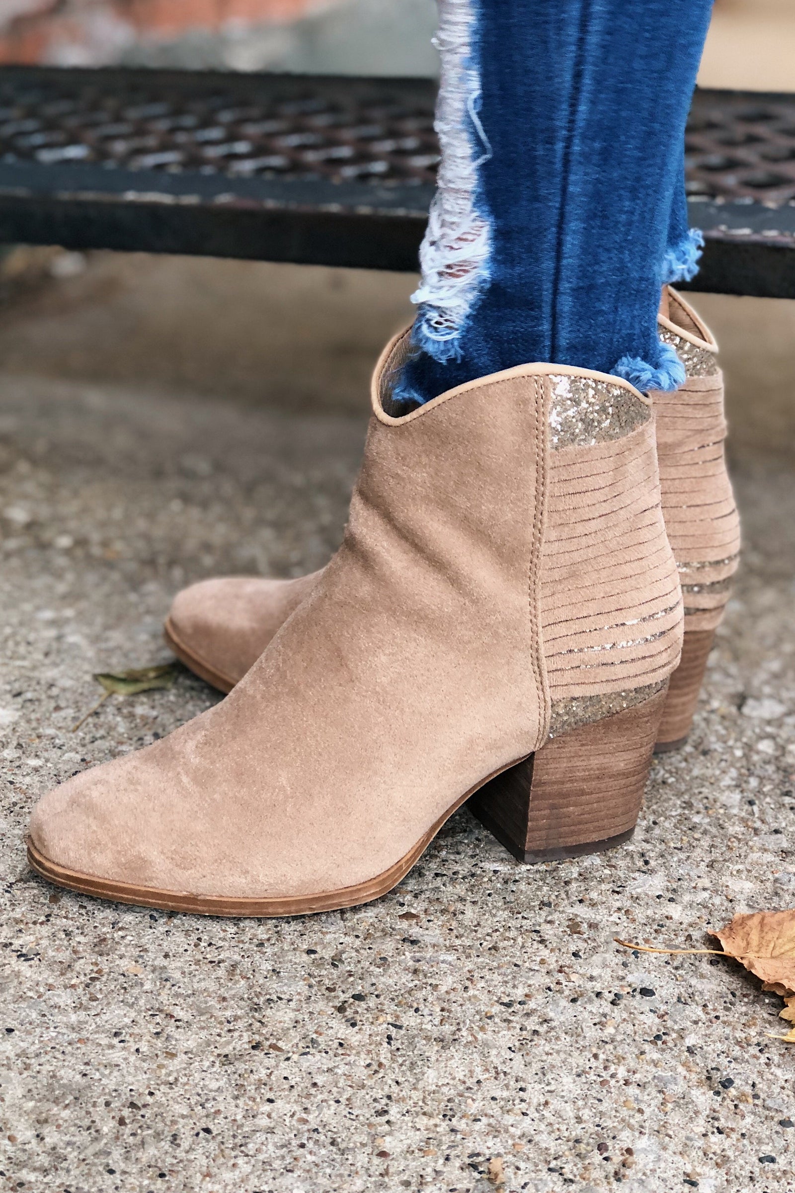 Very G Gypsy Booties- Taupe