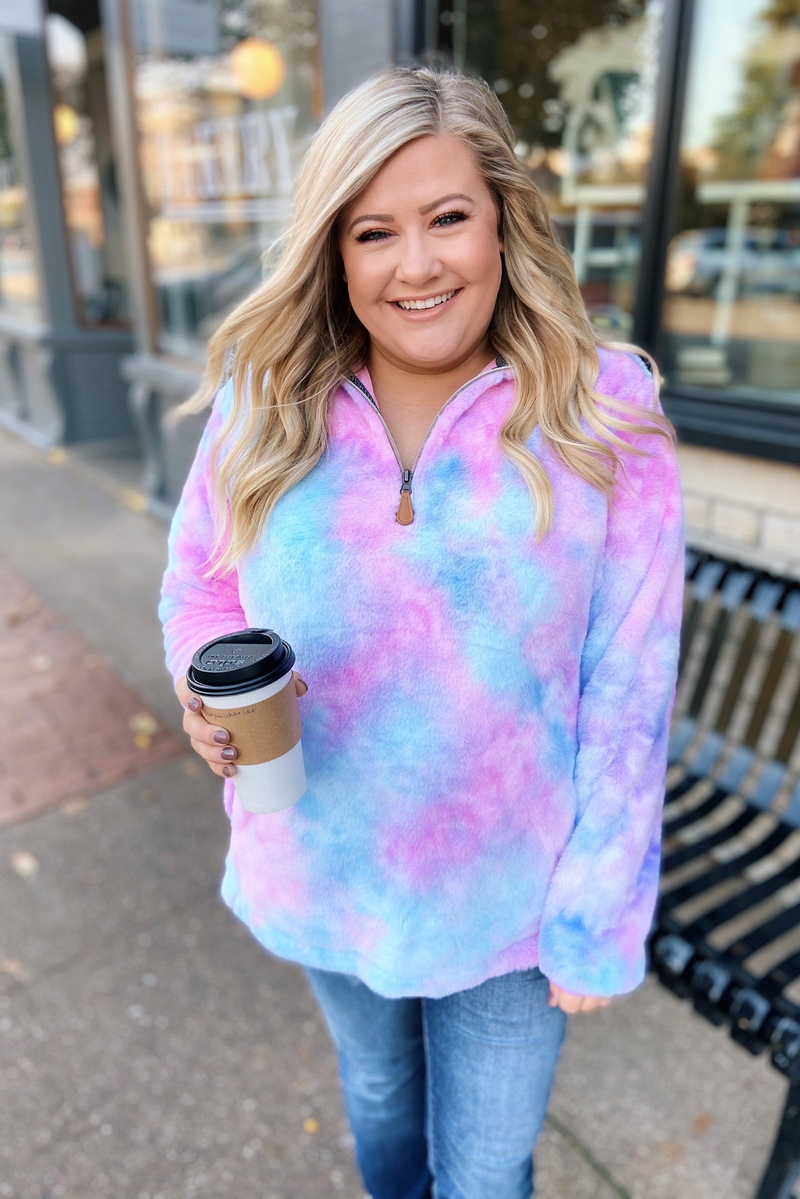 Rainbow sherpa pullover hot sale