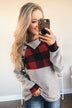 Forever Together Pullover- Buffalo Plaid & Heather Grey