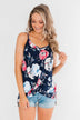 Floral Watercolor Delight -  Pink, Ivory, & Navy