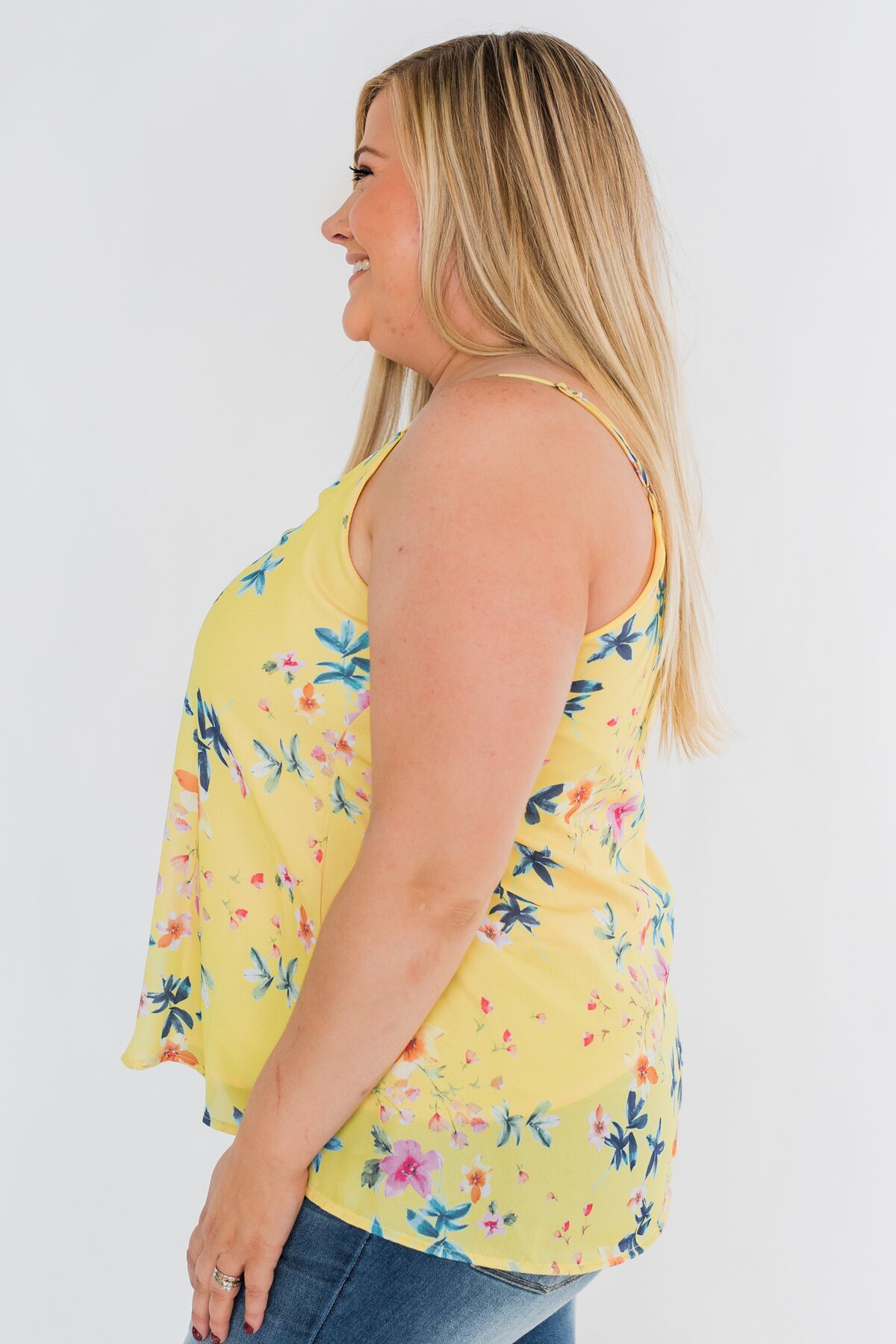 Bright and Beautiful Tank Top- Yellow & Pink