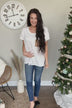 Following My Dreams Glam Pocket Top- Ivory & Copper