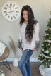 Holiday Magic Sequin Color Block Top- Charcoal & Light Grey