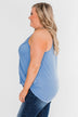Something Simple Wrap Tank Top- Light Denim